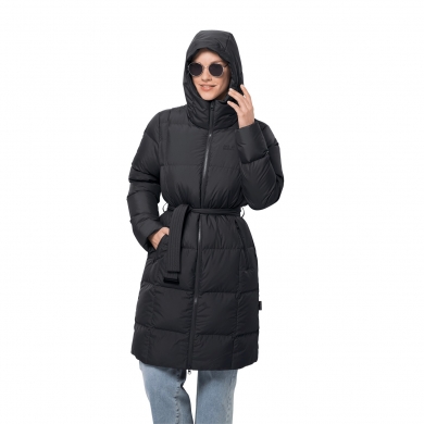 Jack Wolfskin Winter-Daunenmantel Frozen Lake Coat (winddicht, wasserabweisend) schwarz Damen